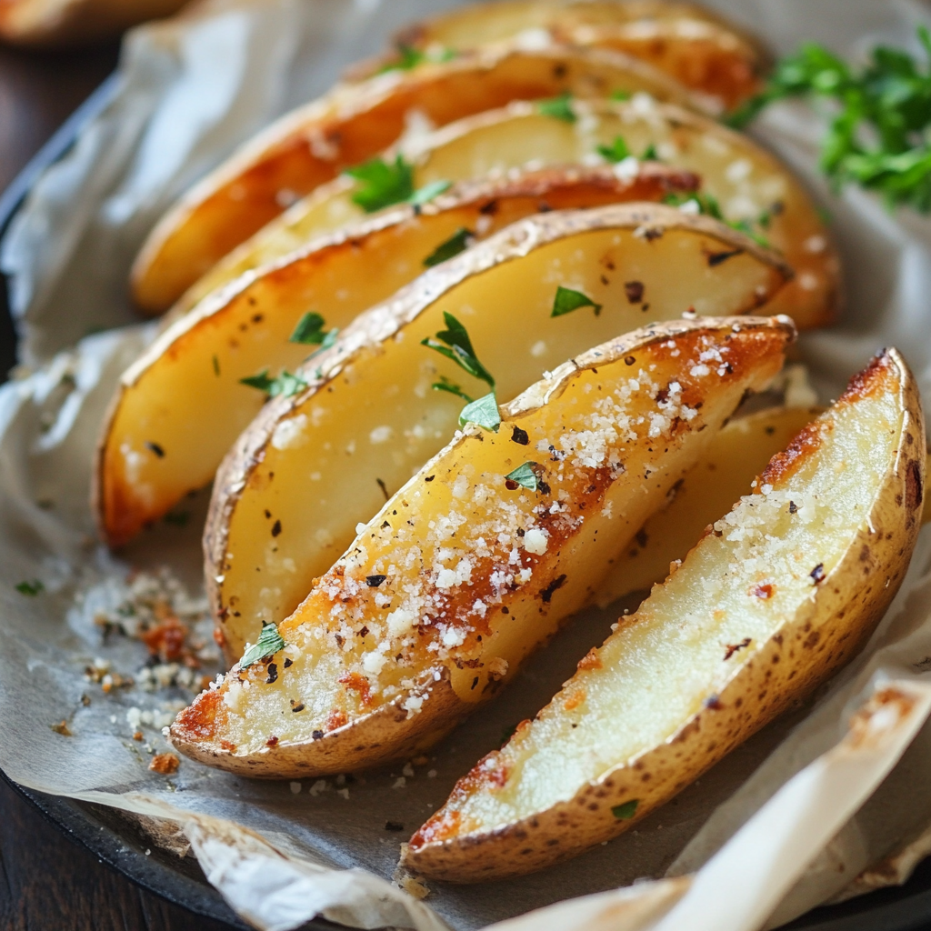 Baked Garlic Parmesan Potato Wedges Gymonset