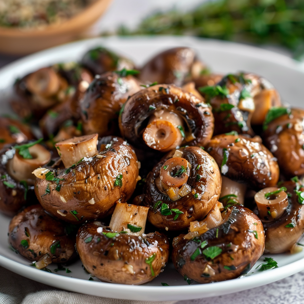 Roasted garlic mushrooms – Gymonset