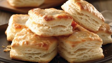 Flaky Kentucky biscuits fresh from the oven, golden and buttery.