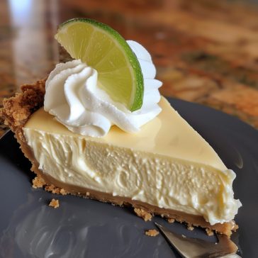 Creamy key lime pie with a smooth citrus filling and a buttery crust.