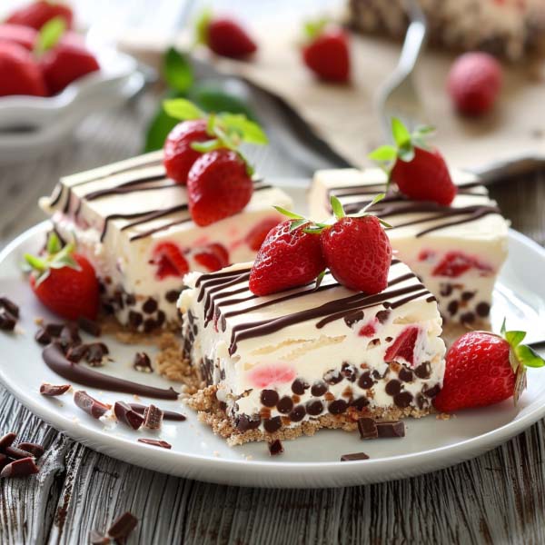 Assorted no-bake treats including chocolate bites, fruit bars, and nut clusters arranged on a dessert platter.