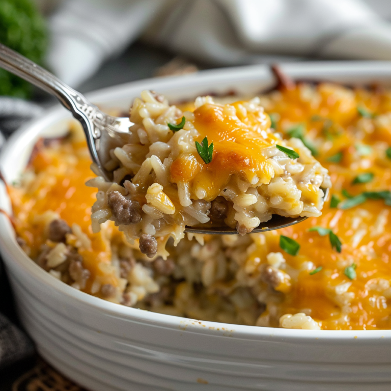 Cheesy Hamburger Rice Casserole