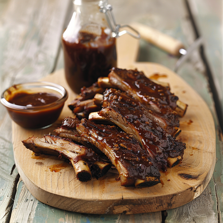 Pork ribs with smoky barbecue sauce - Gymonset
