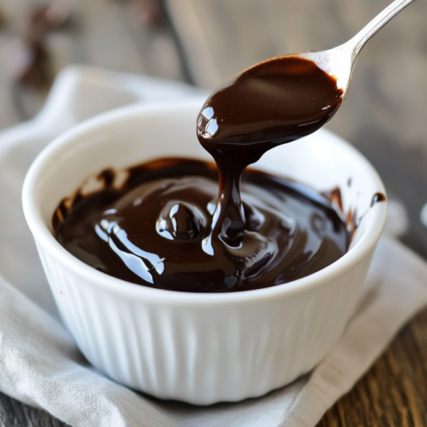 Rich homemade hot fudge sauce poured over vanilla ice cream, topped with whipped cream and chocolate shavings.