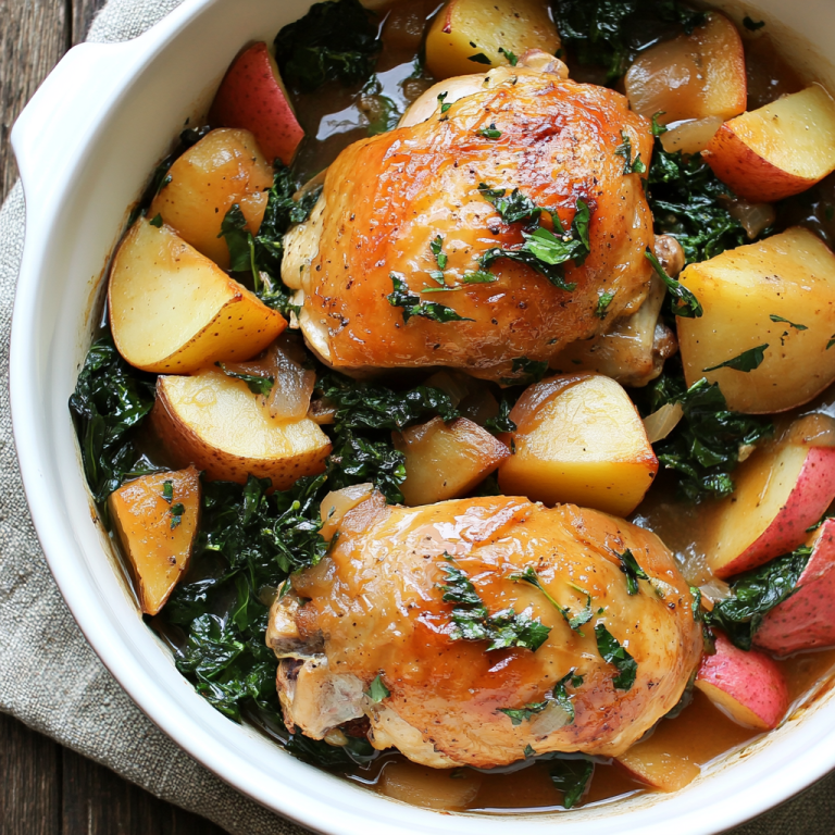 One-Pot Cider-Braised Chicken With Potatoes, Apples and Greens