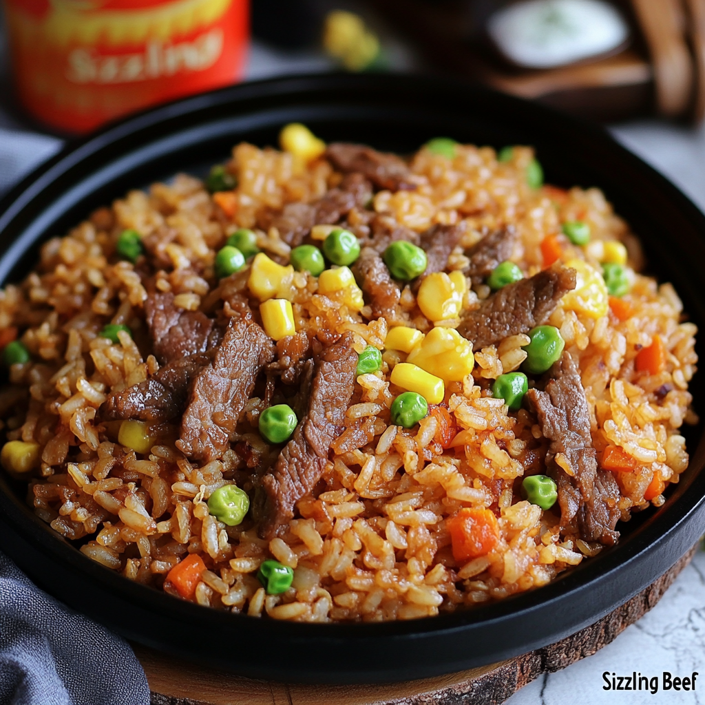 "Sizzling Beef" Steak Fried Rice Recipe - Gymonset