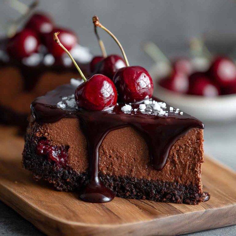 Dark Chocolate Cherry Cheesecake – Rich & Luxurious
