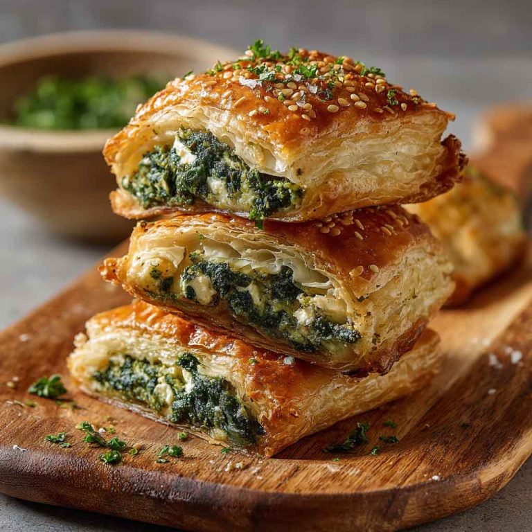 Flaky Spinach & Feta Puff Pastry . Easy Savory Appetizer
