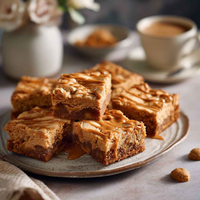 Biscoff Blondies – Gooey, Buttery & Loaded with Cookie Butter Flavor!