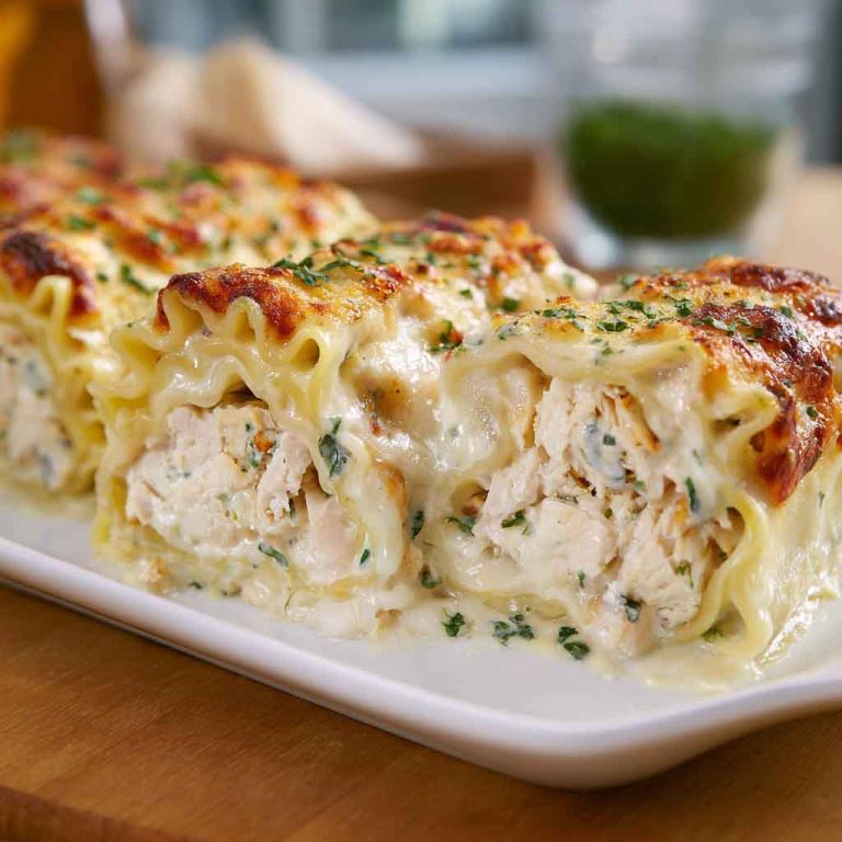 Cheesy Chicken Alfredo Lasagna Rolls – Creamy, Comforting & Crowd-Pleasing