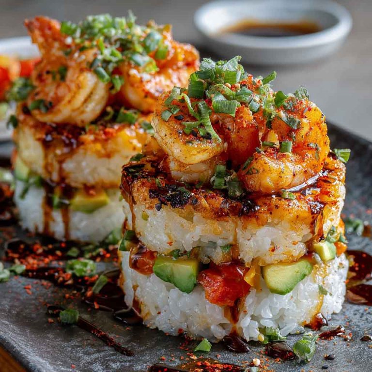 Spicy Shrimp Sushi Stacks – Bold, Layered & Totally Addictive