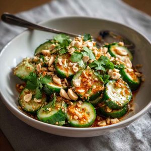Make this Spicy Peanut Cucumber Salad for a refreshing, crunchy side dish tossed in a bold, zesty peanut dressing. Quick, healthy, and full of Thai-inspired flavor. Why it works: The keyword is used naturally and early, while highlighting benefits and flavor.