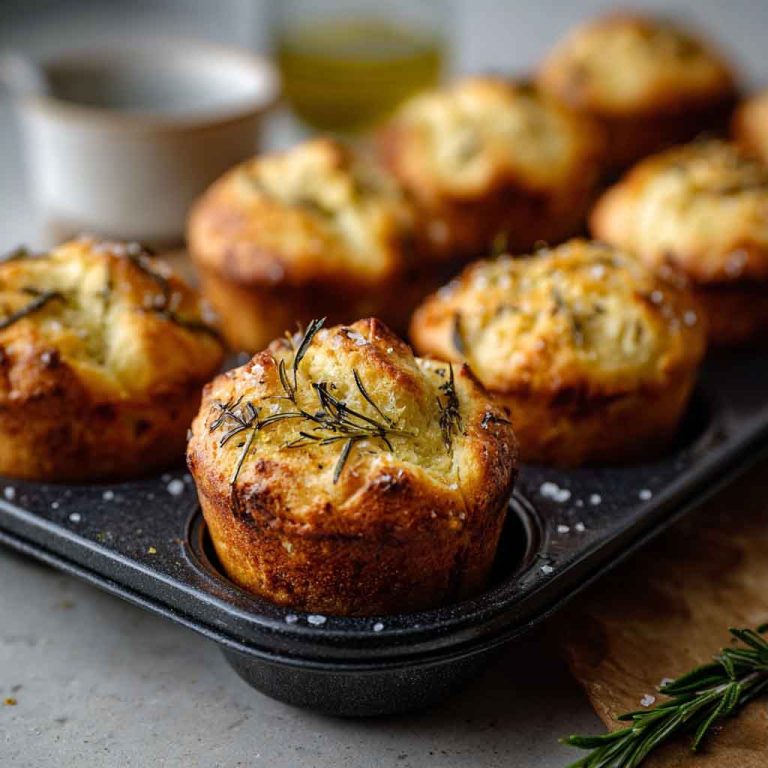 Easy Garlic Rosemary Focaccia Muffins – Fluffy, Savory & Homemade