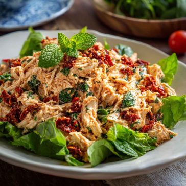 Sun-Dried Tomato Chicken Salad Recipe | Fresh Mediterranean Lunch with Herbs & Protein