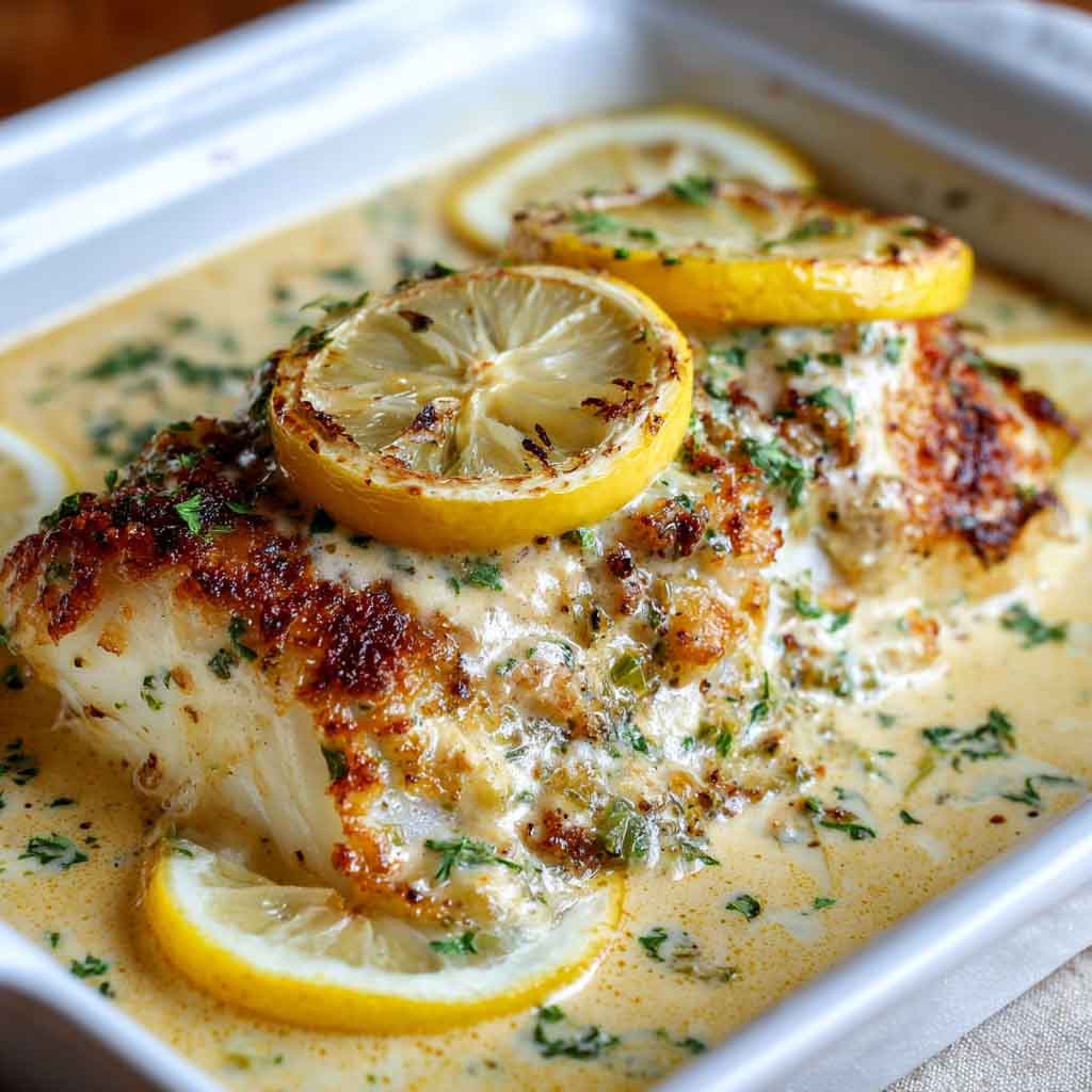 Baked Cod in Coconut Lemon Cream Sauce – Light, Creamy & Full of Flavor ...