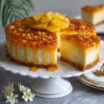 A golden slice of pineapple heaven cake with a moist crumb, topped with whipped cream and crushed pineapple.