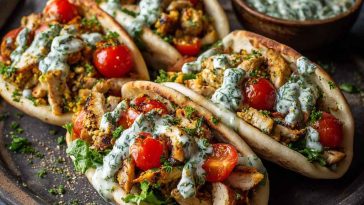 Sheet Pan Chicken Pitas with Herby Ranch