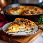 Ina Garten’s bacon potato frittata baked golden in a skillet, filled with crispy bacon, tender potatoes, and melted cheese.