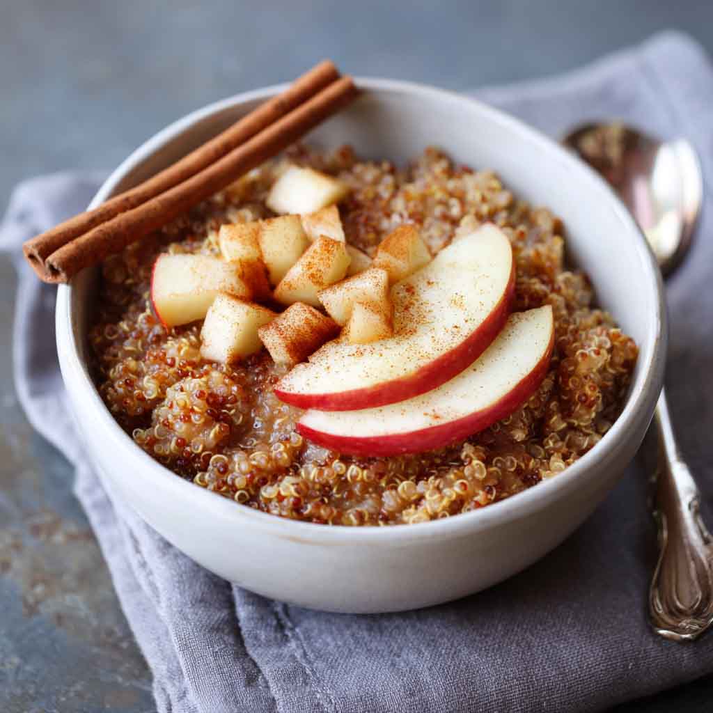 Warm apples, cozy spices, and protein-rich quinoa—this breakfast bowl is fall comfort in every bite! 🍎🍂🥣