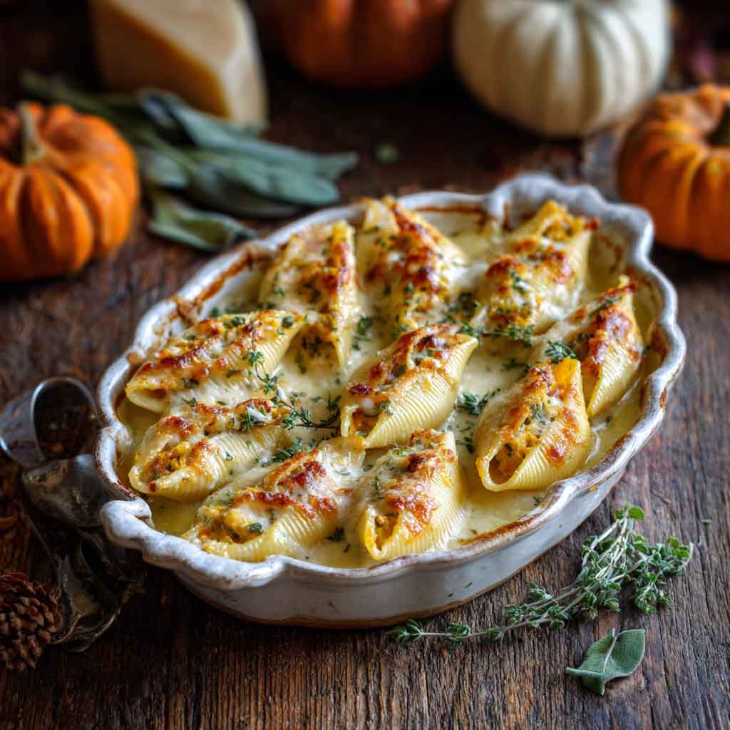 Pumpkin & Gouda Stuffed Shells Recipe – Fall Pasta with Brown Butter ...
