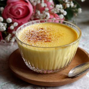 Classic egg custard served in ramekins with a sprinkle of nutmeg
