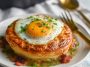 Rise and Shine breakfast pot pie filled with eggs, cheese, bacon, and vegetables baked in a golden flaky crust.