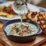 "A creamy homemade blue cheese sauce served in a small bowl, perfect for dipping or drizzling."