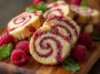 Raspberry swirl cookies with buttery shortbread base, filled with raspberry jam swirls and baked to golden perfection.