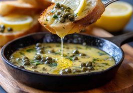 White wine lemon caper sauce drizzled over chicken, fish, or pasta—bright, tangy, and ready in 10 minutes.