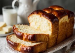 Soft condensed milk bread with golden crust, fluffy texture, and a lightly sweet flavor perfect for breakfast or snacks.
