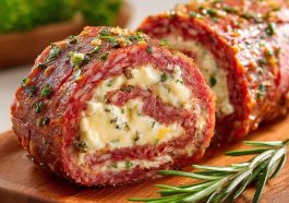 “Thin slices of salami rolled with cream cheese and herbs, arranged neatly on a serving platter.”