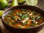 Bowl of chicken poblano and black bean soup with tender chicken, roasted poblano peppers, black beans, corn, and fresh cilantro garnish.