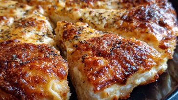 Pizza cottage cheese bake in a casserole dish, layered with cottage cheese, pasta, marinara sauce, melted mozzarella, and pepperoni, baked golden brown and garnished with fresh basil.