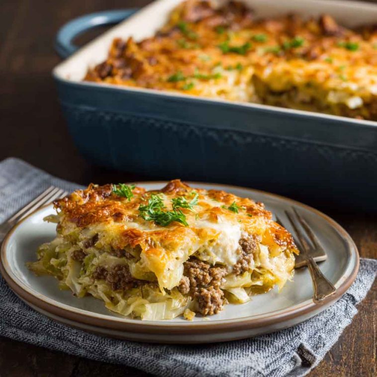 Delicious layered meat and cheese dish