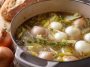 Homemade onion boil recipe with tender boiled onions, seasoned broth, and fresh herbs served in a rustic pot.
