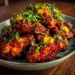 Crispy pineapple cowboy candy chicken wings glazed with sweet pineapple and spicy candied jalapeños.
