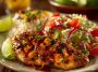 Applebee’s Fiesta Lime Chicken with grilled chicken breast topped with melted cheese, fiesta lime sauce, and fresh vegetables on a plate.