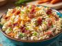 Creamy bacon cheddar ranch pasta salad loaded with crispy bacon, shredded cheddar cheese, and tender pasta tossed in a rich ranch dressing.
