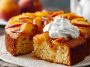 Moist peach cake topped with juicy fresh peaches, baked to golden perfection.