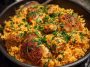 One-pot Portuguese chicken and rice with spicy peri-peri seasoning, tender chicken, and flavorful rice.