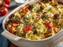High-protein veggie bake with cottage cheese served in a casserole dish