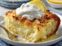 Lemon cream cheese dump cake with a golden buttery topping and creamy layers.