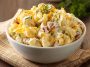 Creamy macaroni salad with cheddar cheese and sour cream dressing.