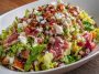 La Scala chopped salad with lettuce, salami, mozzarella, and chickpeas