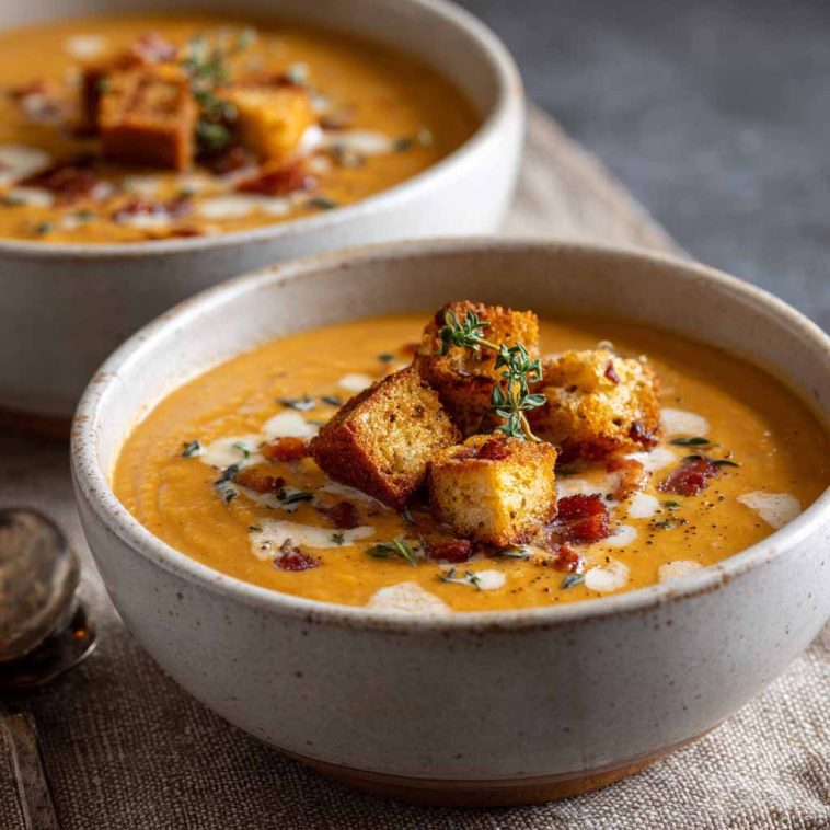 Pan-seared tilapia fillets served with vibrant roasted red pepper sauce and fresh herbs.