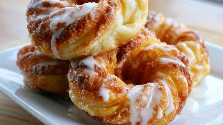Light oven-baked French crullers with a sweet glaze, airy and golden.
