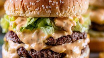 Creamy burger sauce similar to Big Mac sauce served in a small bowl.
