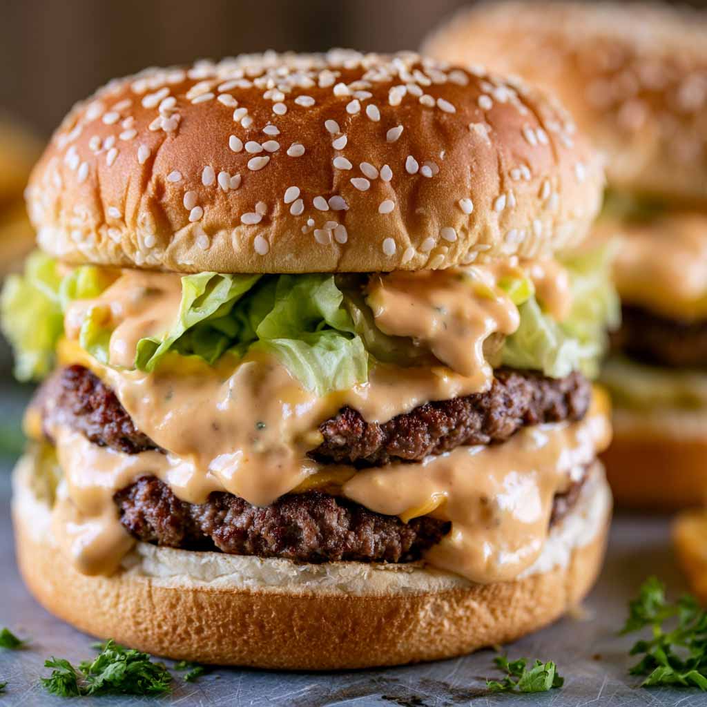 Creamy burger sauce similar to Big Mac sauce served in a small bowl.