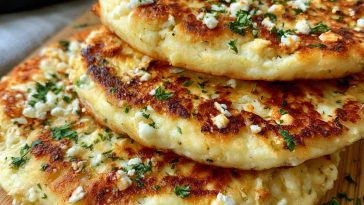 Fluffy cottage cheese flatbread cooked until golden, soft and airy inside, served warm with toppings.