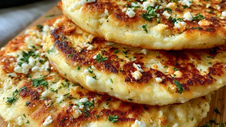 Fluffy cottage cheese flatbread cooked until golden, soft and airy inside, served warm with toppings.